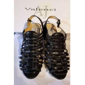 AJ Valenci black wedged heels